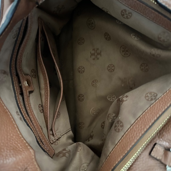 Tory Burch Serif T Cognac Tote Large Crossbody Strap and Top Handles - Picture 6 of 9